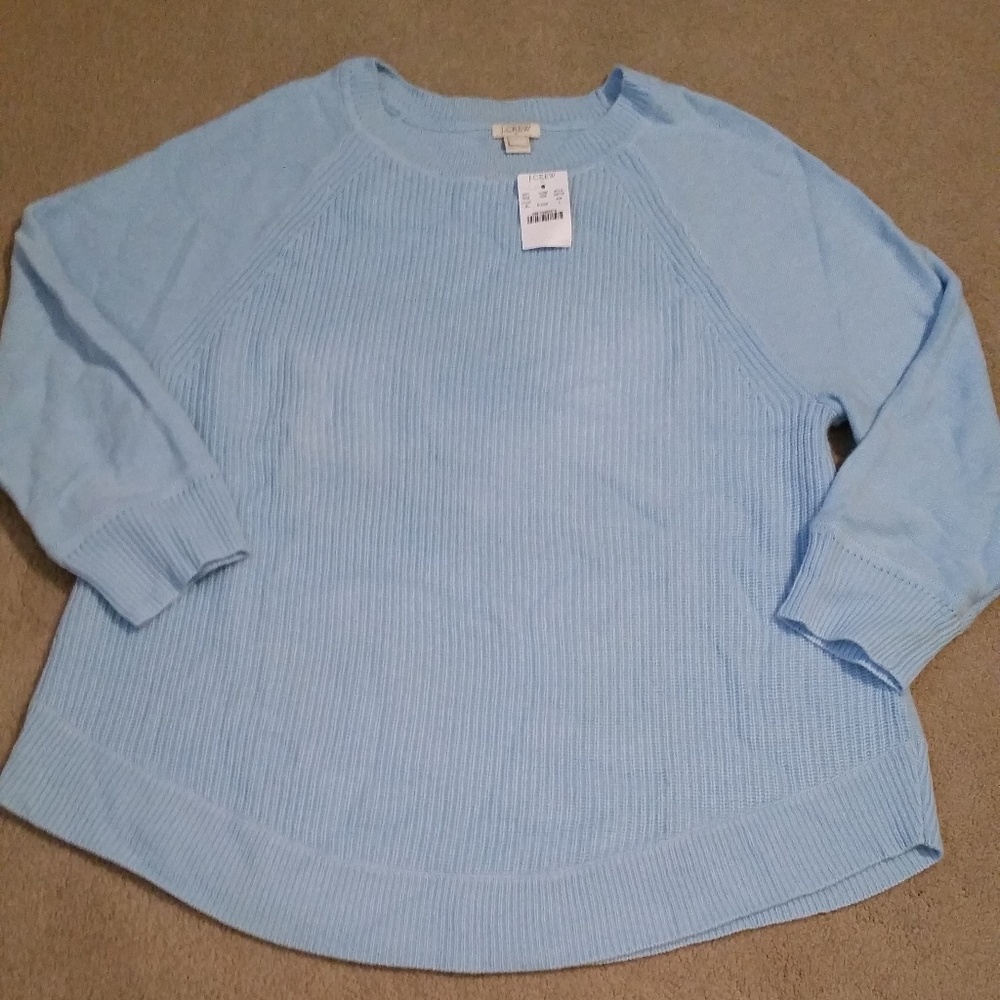 J.Crew Light Blue Sweater Size L. NWT